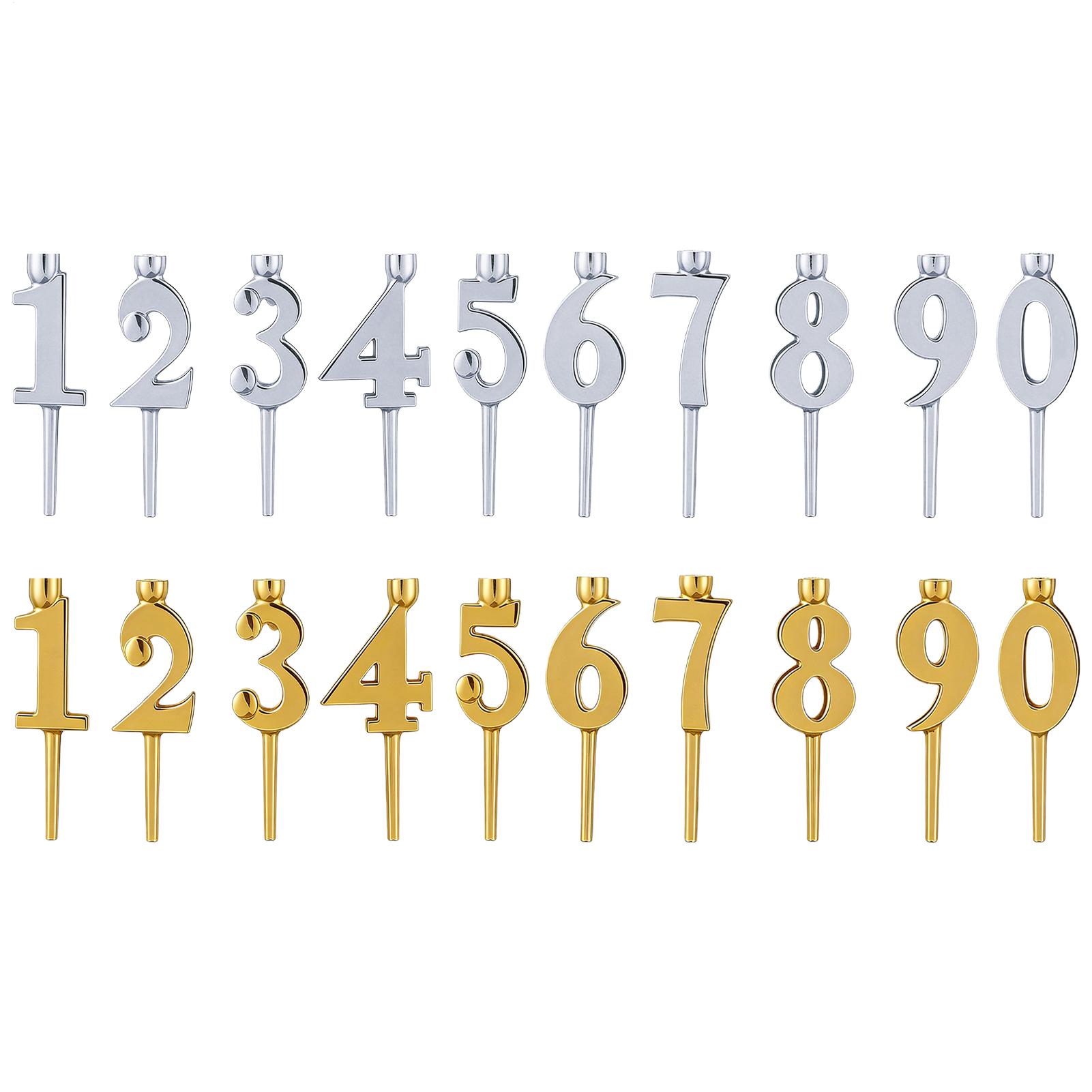 Candle Holder Supplies - Zahlen-Geburtstagskerzenhalter für Kuchen, 10 Stück, Geburtstagsparty-Zubehör,