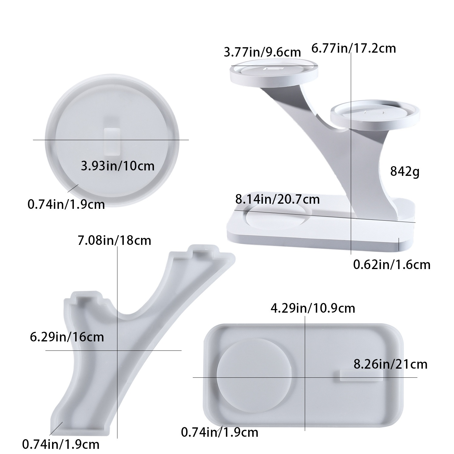 Candle Holder Supplies - DIY Epoxidharz-Gießform für Kerzenhalter, Ornament-Silikonform, Gips-Kerzenständer-Display