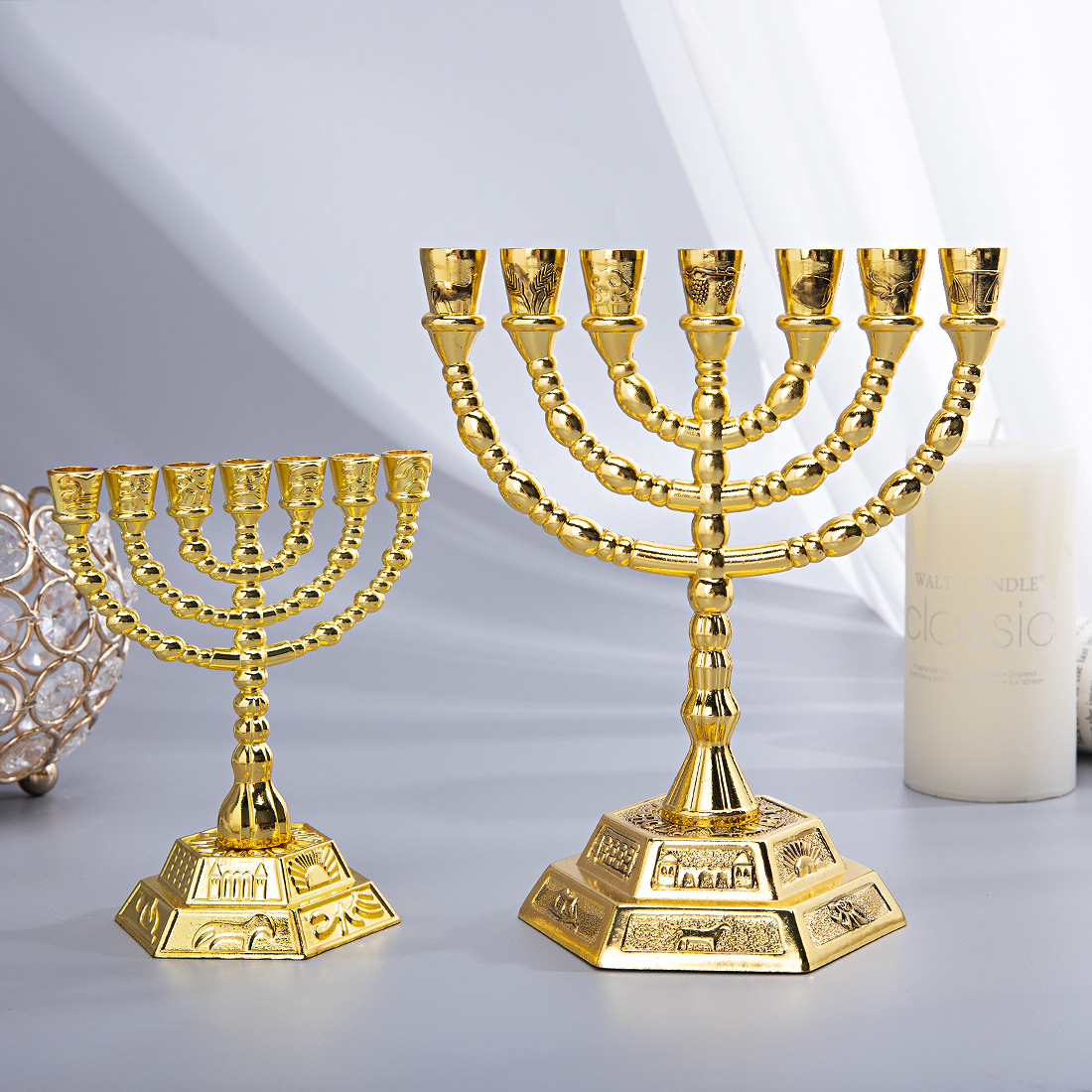 Candle Holder Supplies - 7-armige Menora Jüdische Heimdekoration Kerzenhalter Dekoration