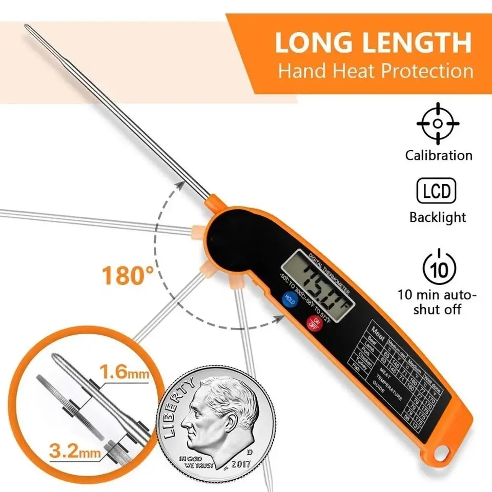 Candle Shop - Wasserdichtes Digitales Küchenthermometer mit Hintergrundbeleuchtung und