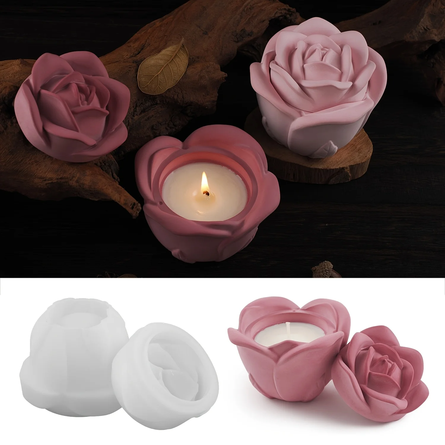 2-teiliges Set, rosenförmige S – Candle Holder Supplies Bewertung und Preis